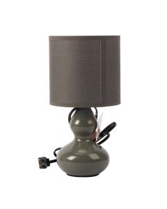Lámpara Cerámica Para Mesa Noche Lisa Celeste