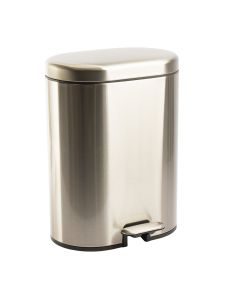 Basurero Acero Inoxidable Liso Con Tapa Y Pedal 30x27x40cm 12l Plateado