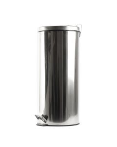 Basurero Acero Inoxidable Con Tapa Y Pedal 30l Plateado