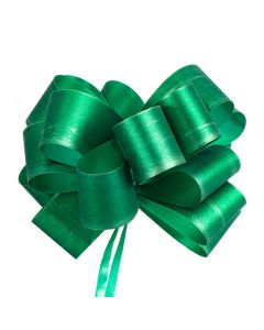 Lazo Plástico Escarchado 30mm 5pulg 6pzas Verde Navidad