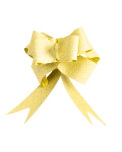 Lazo Liso Escarchado 30mm 6pzas Dorado Claro