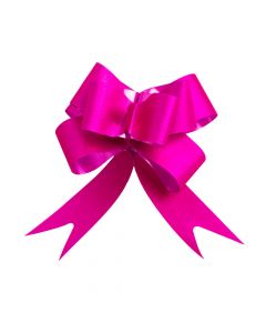 Lazo Plástico Liso Escarchado 30mm 6pzas Fucsia