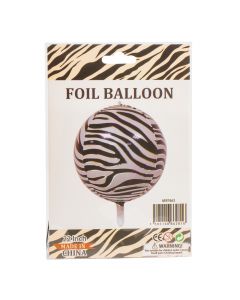 Globo Metálico Estampado Animal Print Cebra 22pulg