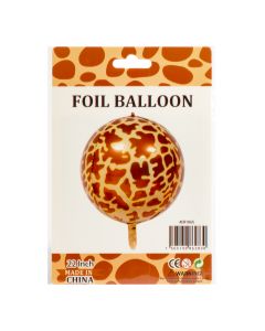 Globo Metálico Redondo Estampado Jirafa 22pulg