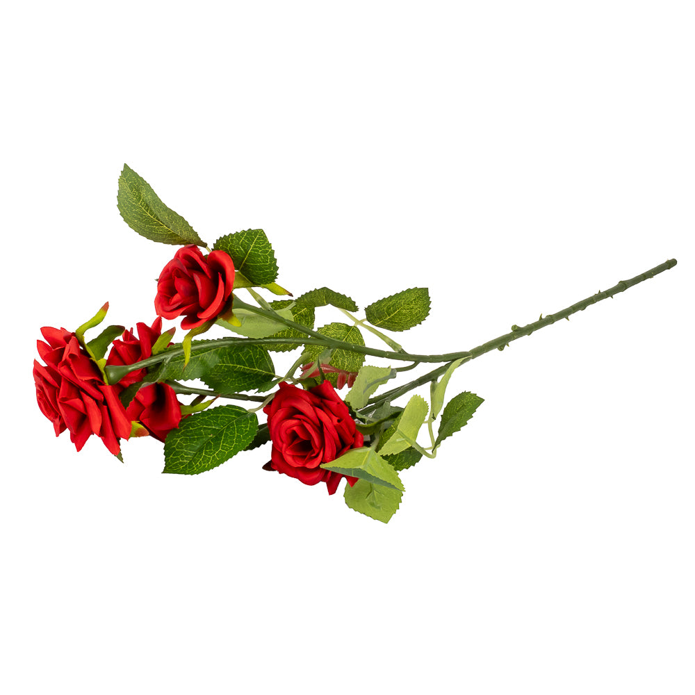 Flor Artificial 5 Rosas Rojas