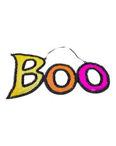 Letrero Colgante Escarchado Boo