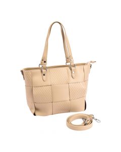 Bolso Casual Para Dama Beige Y Plateado
