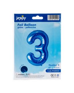 Globo Metálico Número 3 Azul