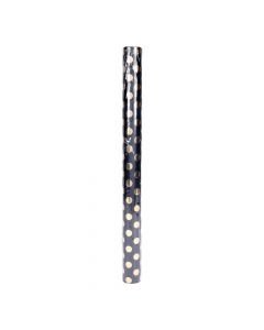 Rollo Papel Regalo 3m Negro Dorado