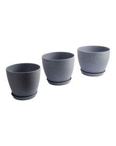 Maceta Puntos Gris Y Blanco