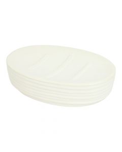 Jabonera Porcelana Con Relieve Blanco
