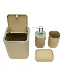 Set Para Baño Relieve Rayas 4 Piezas