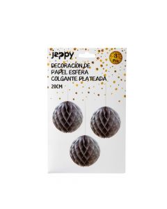 Esfera Decorativa Papel Plateado