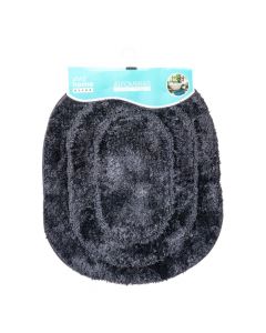 Alfombra Afelpada Negra Moderna