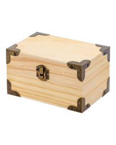 Caja Madera Beige Bronce Pequeña