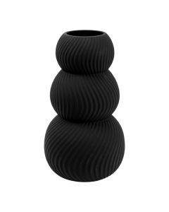 Jarrón Vidrio Negro Mate 27cm