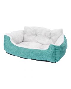 Cama Afelpada Pequeña Verde-gris