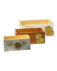 Set Cajas Madera Floral Surtido