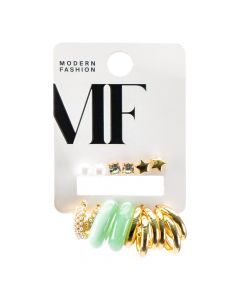 Juego De 6 Aretes Metálicos