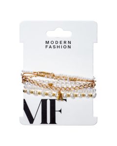 Pulsera Metálica Perlas Surtido