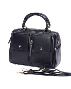 Bolso Casual Con Relieve Negro