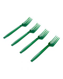 Tenedor Plástico Verde Navidad