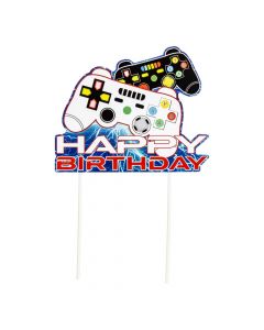 Topper Estampado Happy Birthday Gamer Multicolor