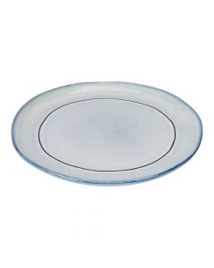 Plato Cerámica Blanco Y Celeste
