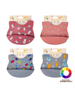 Babero Silicón Estampado Gatos
