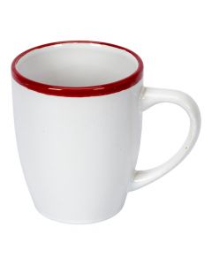 Jarra Cerámica Blanco Y Rojo