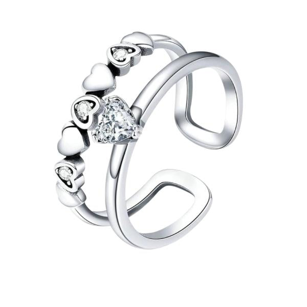 Anillo Corazon Circonia Blanca Pandora