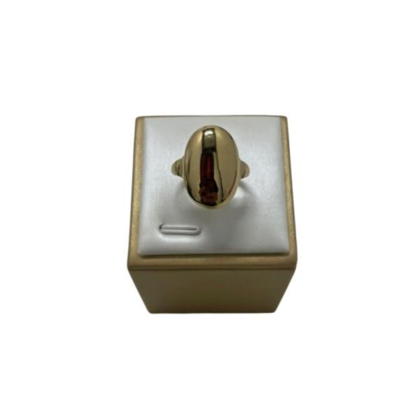Anillo De Acero Diseño Circulo Dorado
