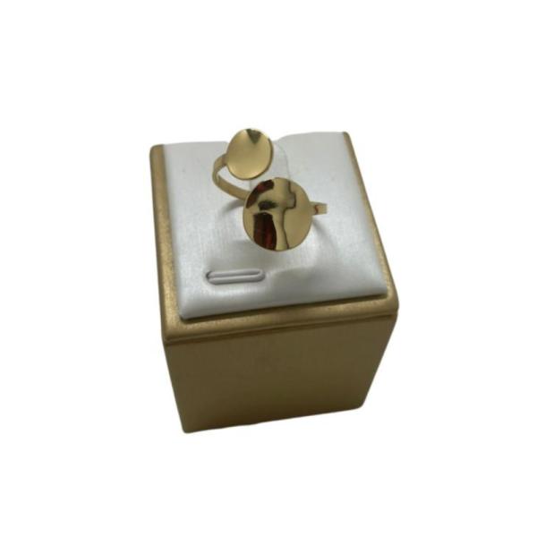 Anillo De Acero Diseño Circulos Dorado