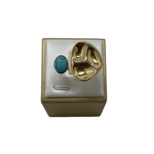 Anillo DE Acero Diseño Jade Dorado