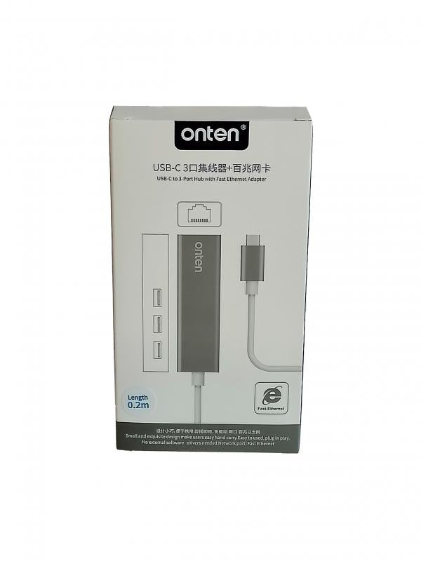 HUB USB TIPO A OTN-9595 ONTEN PLATEADO