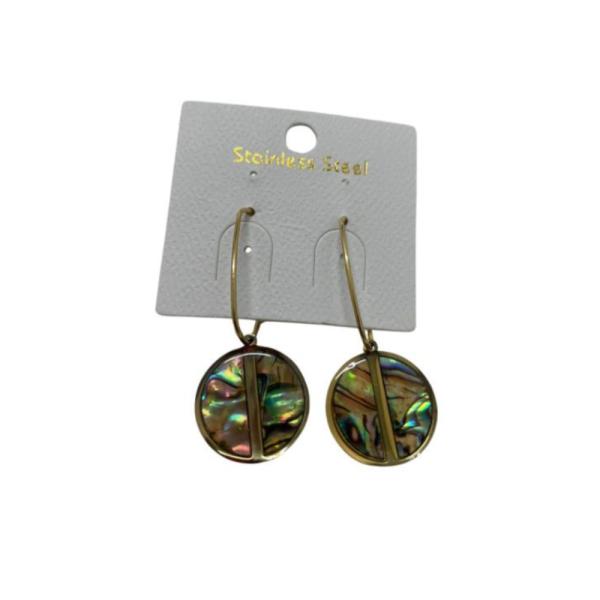 Aretes De Acero Diseño Dorado