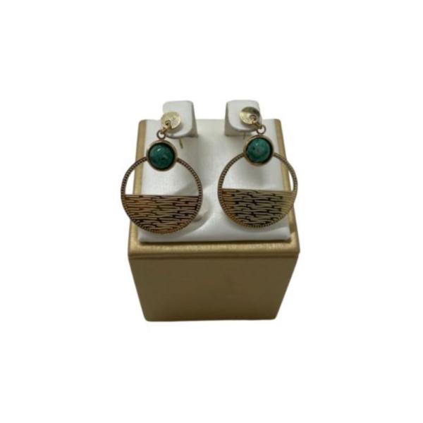 Aretes  De Acero Diseño Jade Dorado