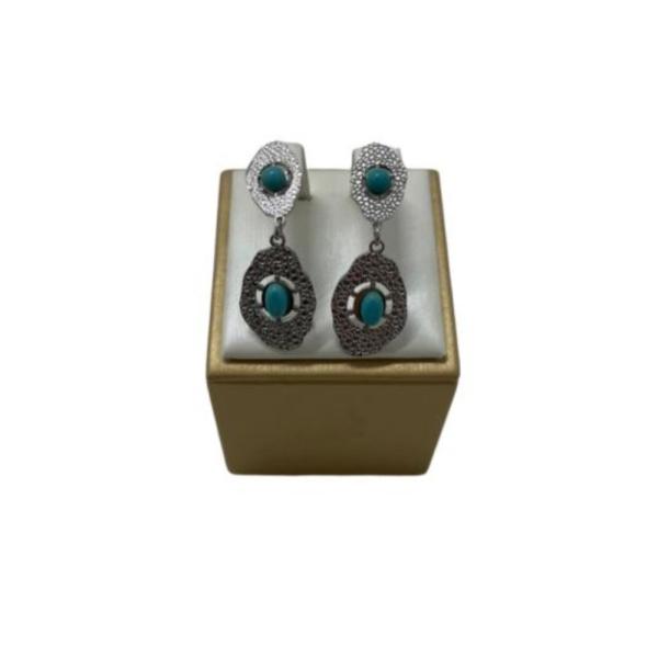 Aretes  De Acero Diseño Jade Plateado