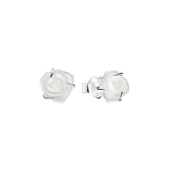 Aretes  Rosa Blanca Floreciendo Pandora
