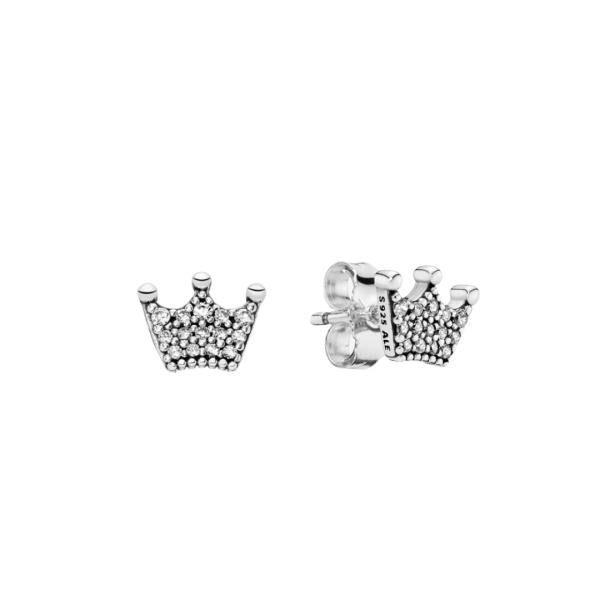 Aretes Corona Plateada