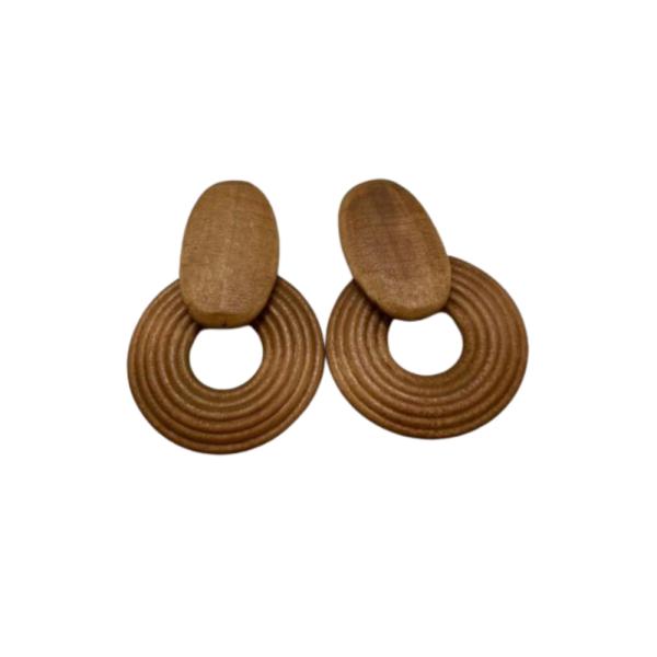 Aretes De Madera Cafe