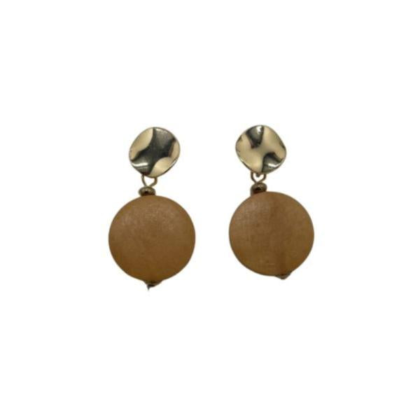 Aretes De Madera Cafe/Dorado