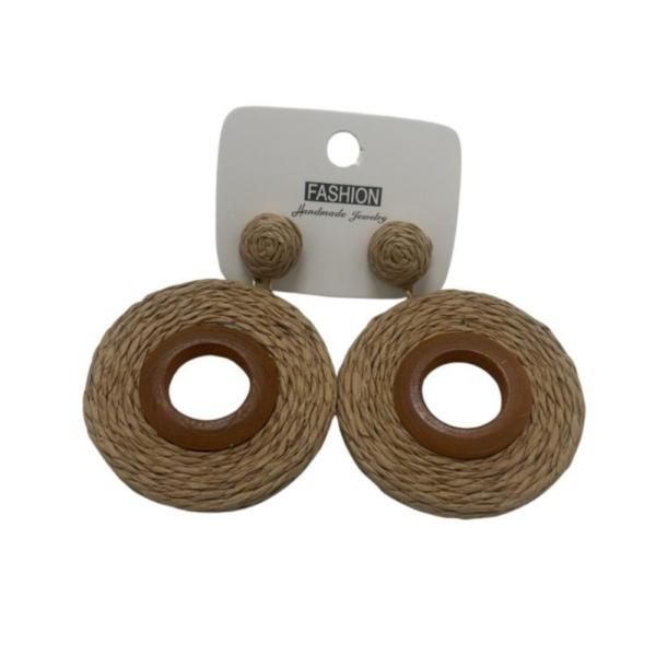 Aretes De Playa Diseño Mimbre Cafe