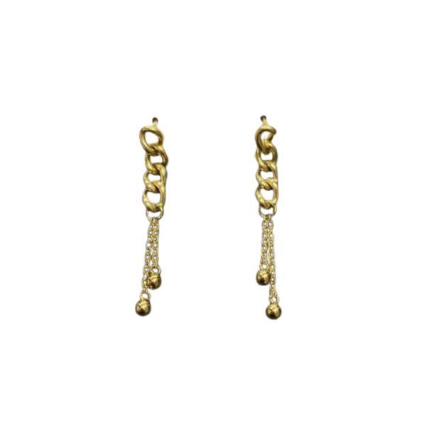 Aretes Dorados Diseño Cadena Modelo T000650853
