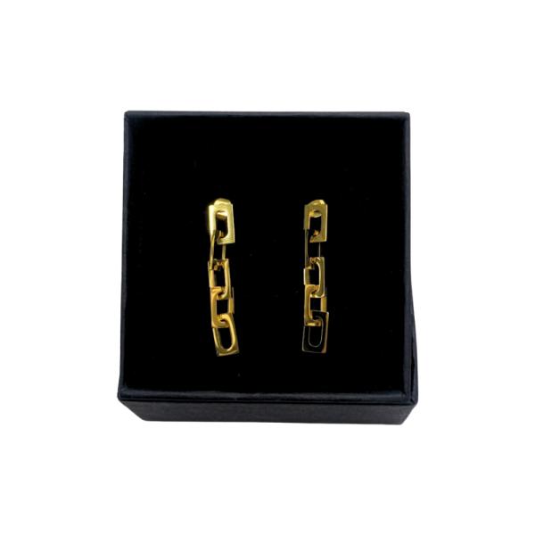 Aretes Dorados Diseño Cadena Modelo T000819215