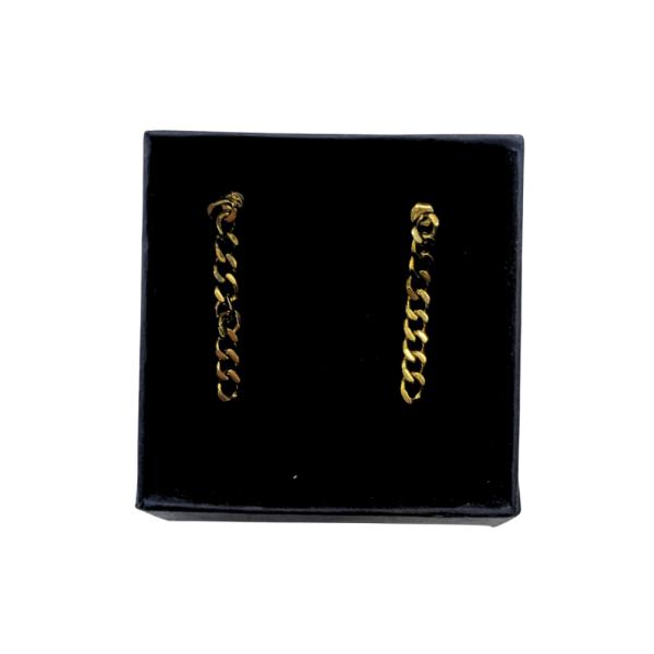 Aretes Dorados Diseño Cadena Modelo T000847266
