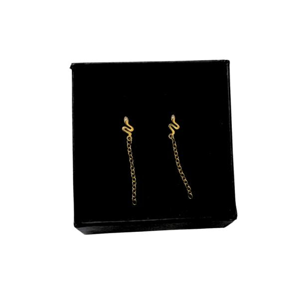 Aretes Dorados Diseño Cadenita Serpiente Modelo T000767351
