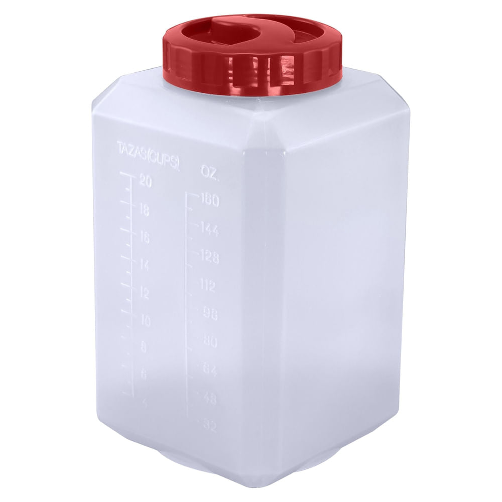 Recipientes Guateplast Granos Y Pastas (10 Lb/6l) Color Rojo - Unidad