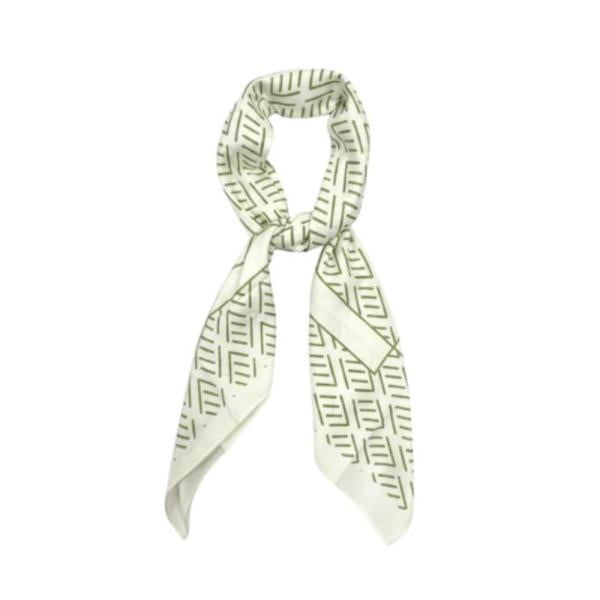 Bandana 90X90 Con Estampado Cuadros A Rayas Beige
