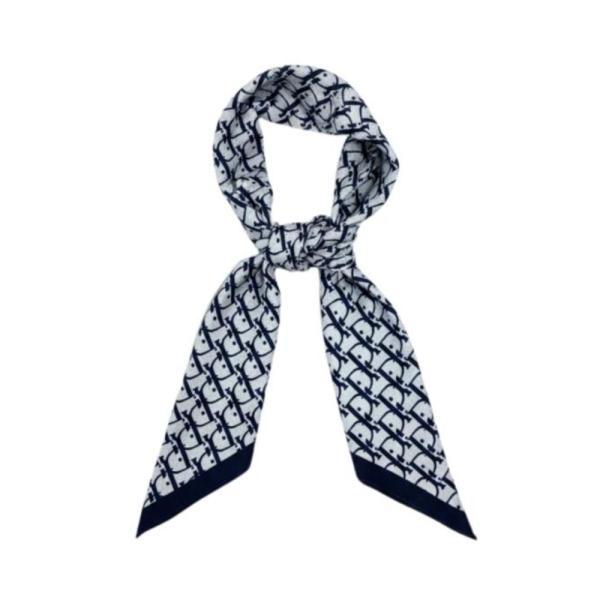 Bandana 90X90 Con Estampado Logo Dc Marca Dior Azul
